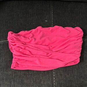 SHEIN Pink Ruched Tube Top